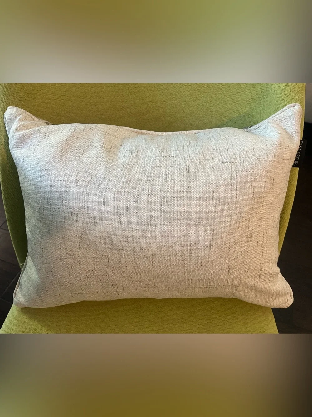 Casaluna Green Velvet Leaf Lumbar Pillow on Cream